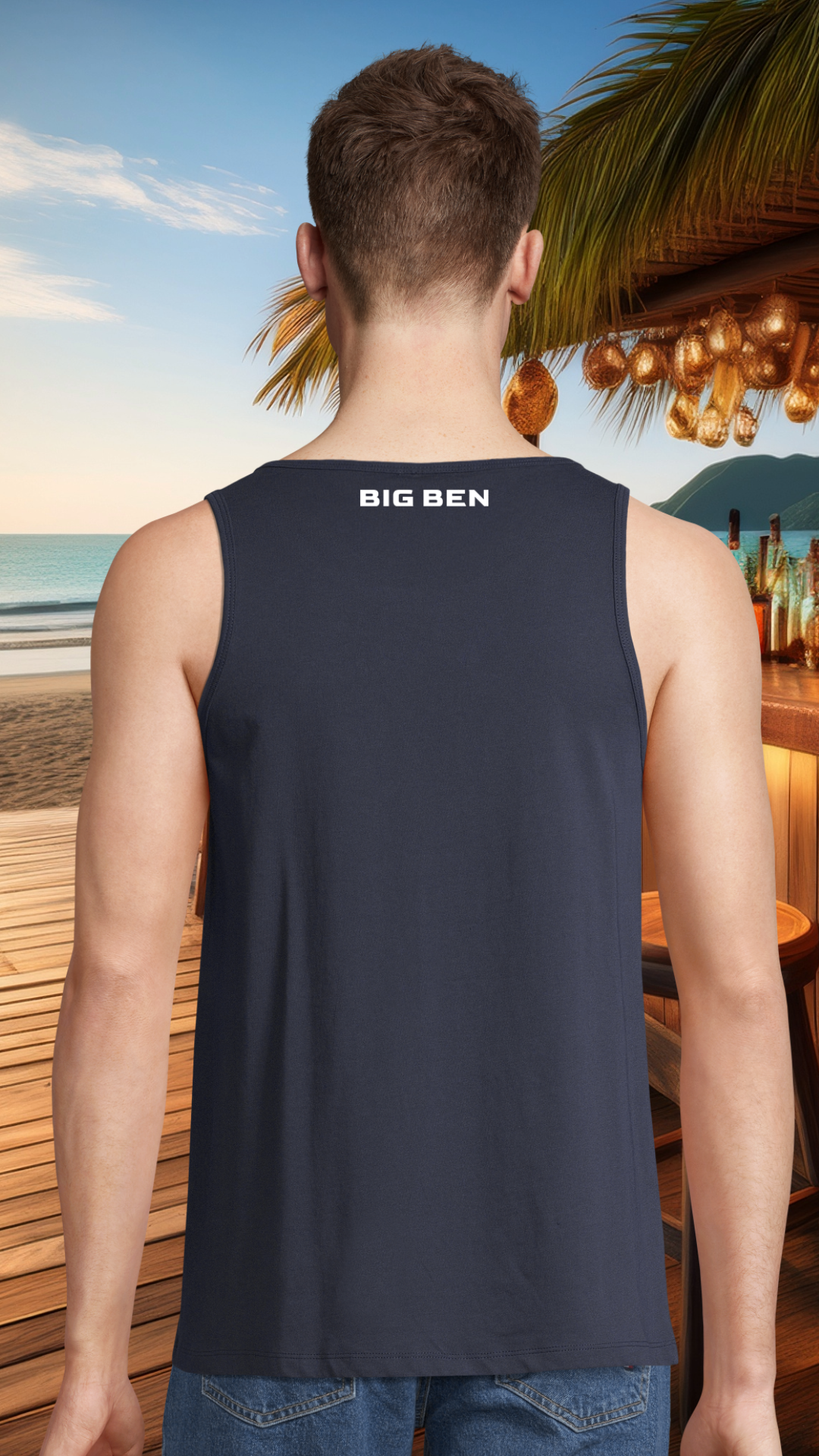 Unisex Tank-Top Miami Neck-Schriftzug white