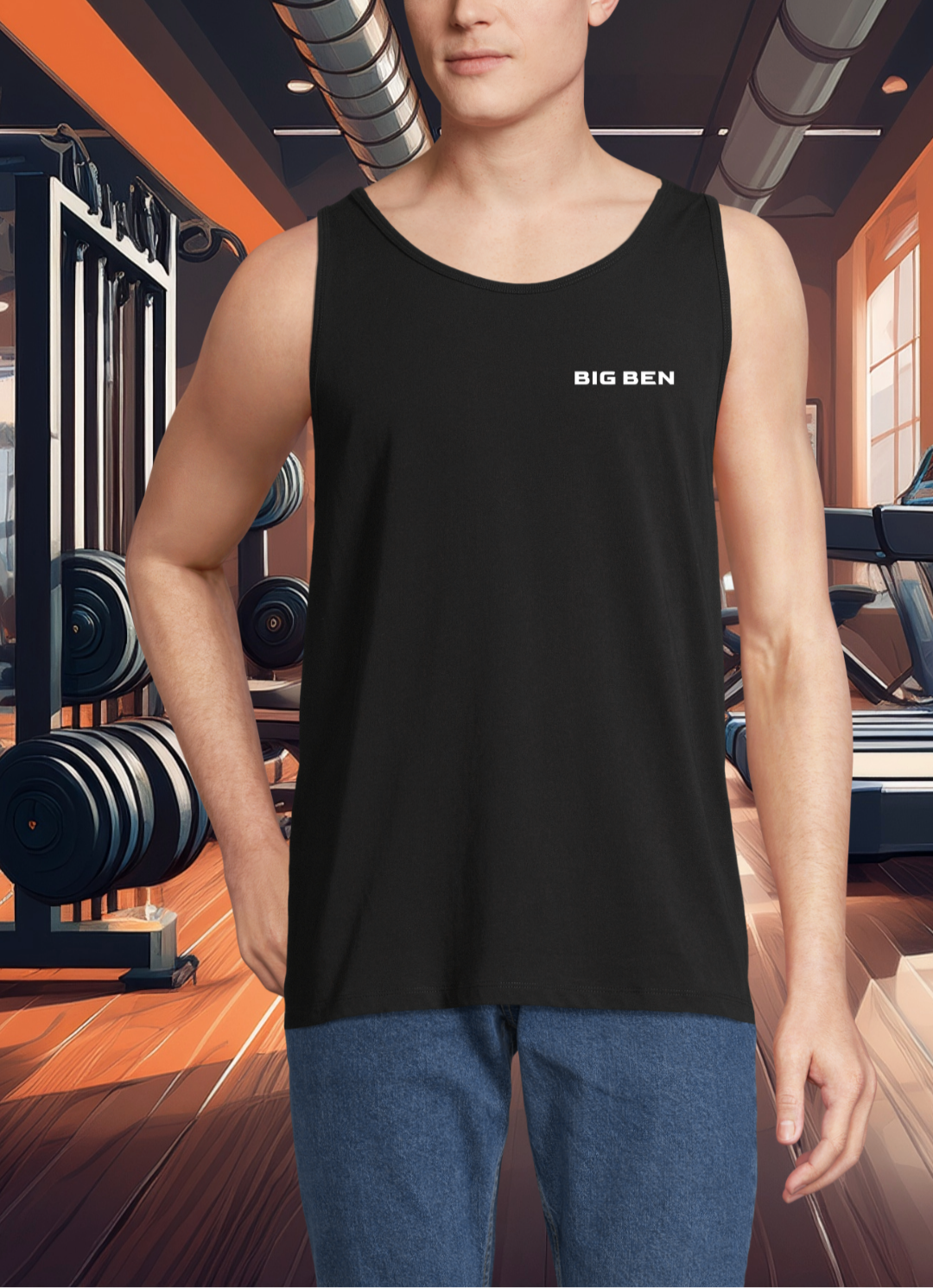 Unisex Tank-Top Miami Chest-Schriftzug white